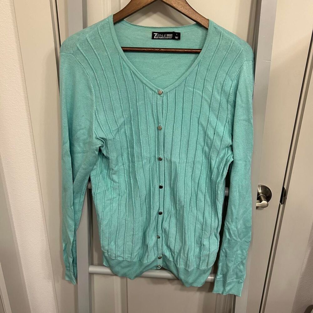 New-york-company Women's Blue and Green Cardigan